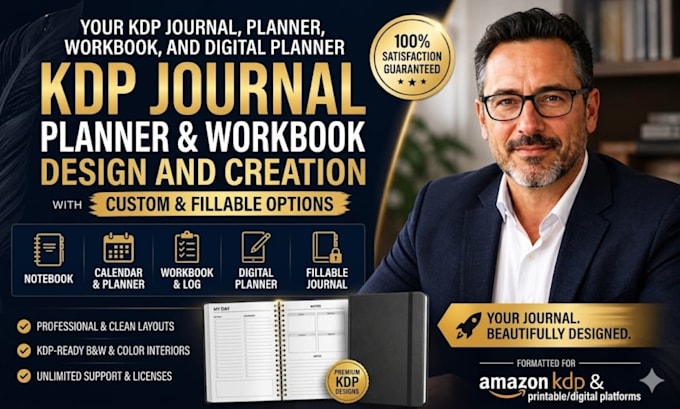 design KDP journal, planner, workbook, notebook and digital planner