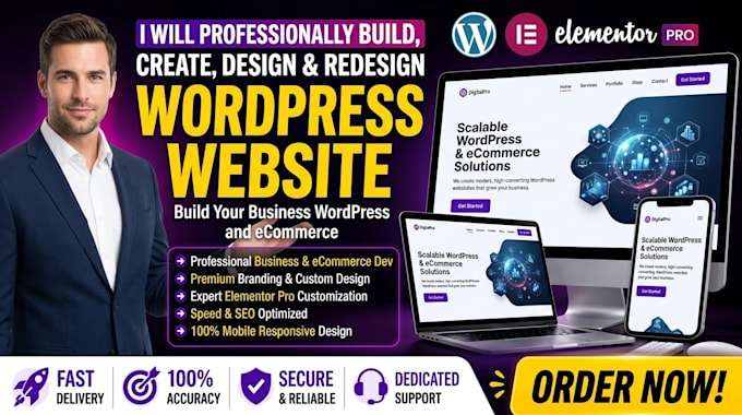 fix webseite wordpress, ecommerce website, elementor and develop your business