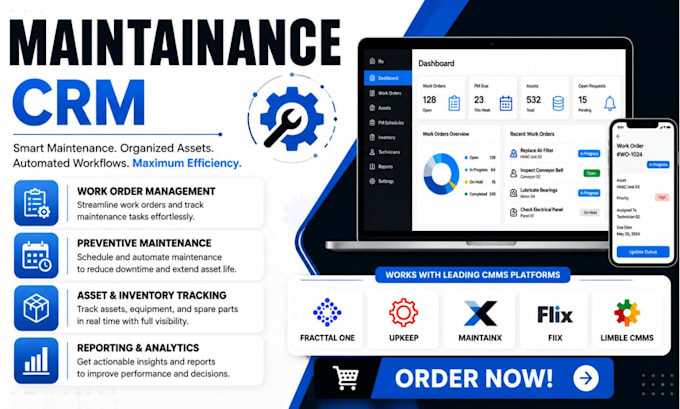 setup fracttal one upkeep maintain limble cmms maintainx IBM maximo clickup make