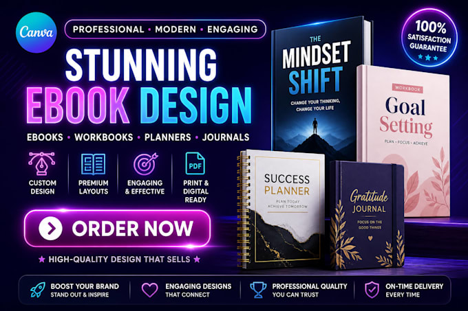 do canva ebook design, PDF lead magnet, workbook design, KDP journal design