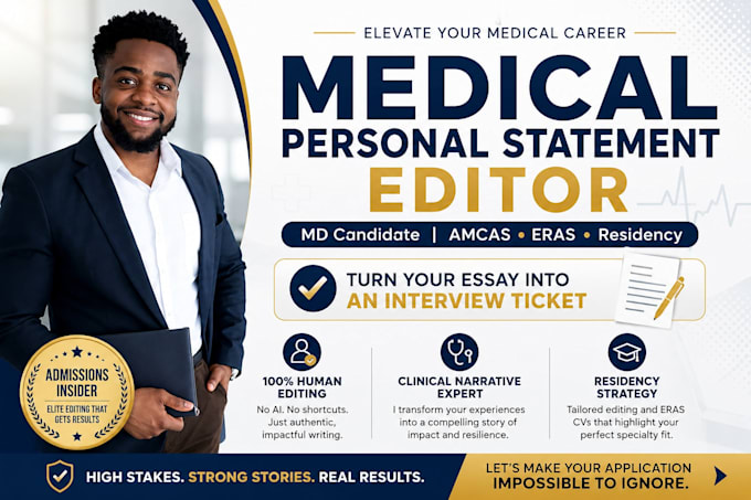 edit your medical school personal statement and eras residency application