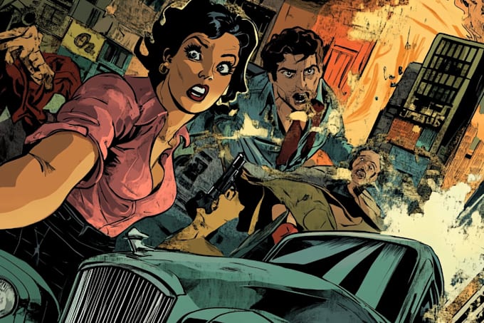 comic book illustration with comic book illustrator