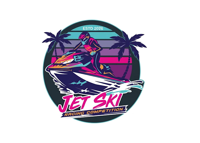 create a modern jet ski logo t shirt design