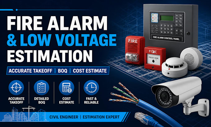 provide fire alarm and low voltage takeoff boq cost estimation