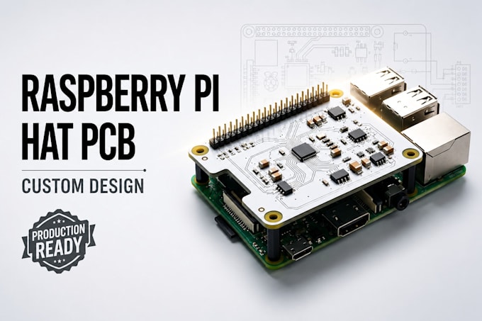 design custom raspberry pi hat pcb with schematic and manufacturing files