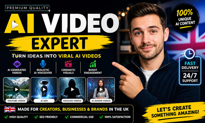 create viral ai videos, faceless videos, ads,ai content