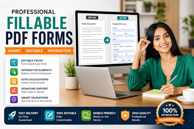 create professional fillable PDF forms, editable and interactive PDF design