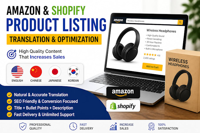 translate and optimize your amazon or shopify product listing