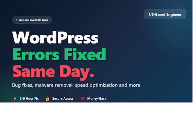 World Bug/error Fix any wordpress error bug or issue same day by Insulation_pro | Fiverr