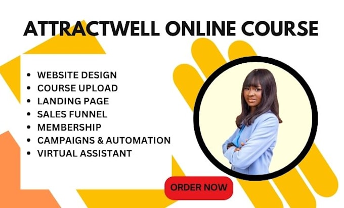 setup attractwell online course, launch attractwell website, landing page, VA