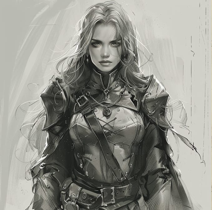 draw character art and fantasy character sketch