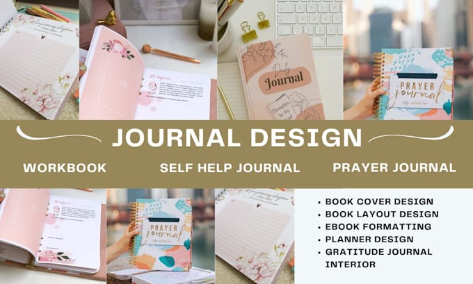 design a professional journal, planner, or notebook interior for KDP