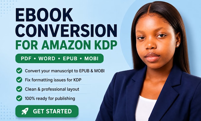 provide ebook conversion to epub, kpf and PDF for amazon KDP authors