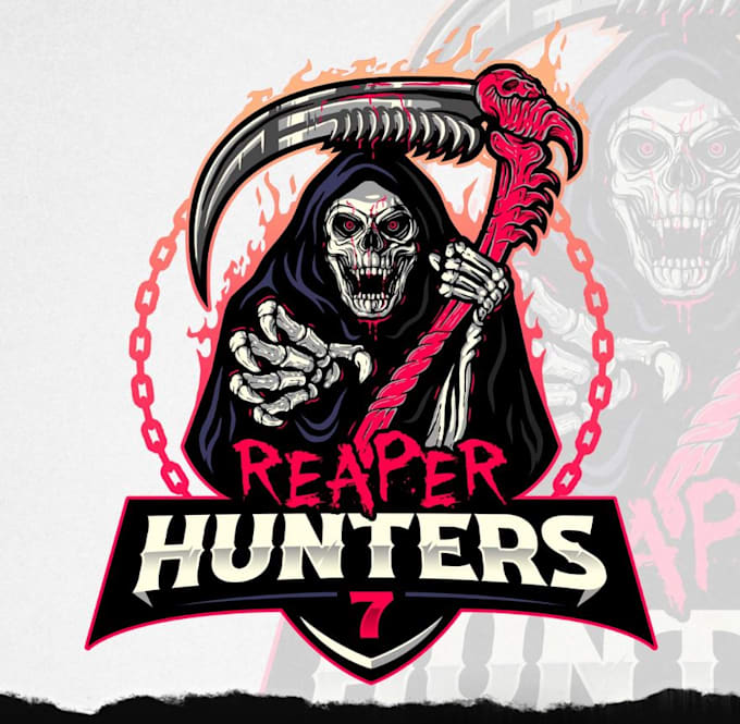 design custom skull grim reaper logo