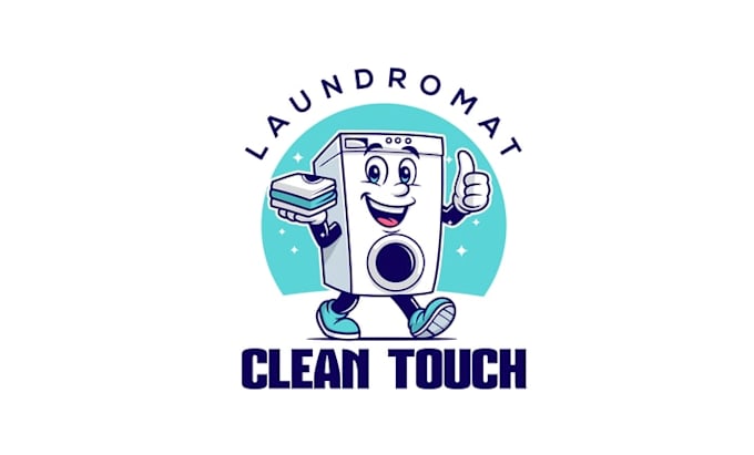 design clean fresh wash touch laundry logo