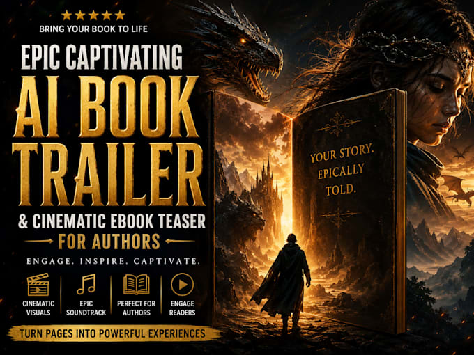 create a cinematic book trailer and ai ebook teaser