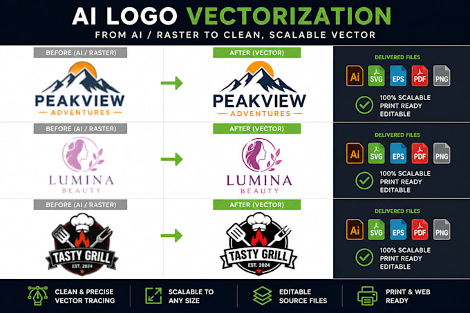vectorize and clean up your ai generated logo