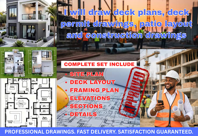 draw deck plans deck permit drawings patio layout and construction drawings