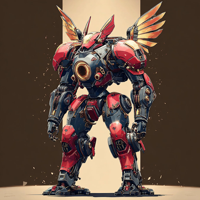 design sci fi mecha and robot concept art