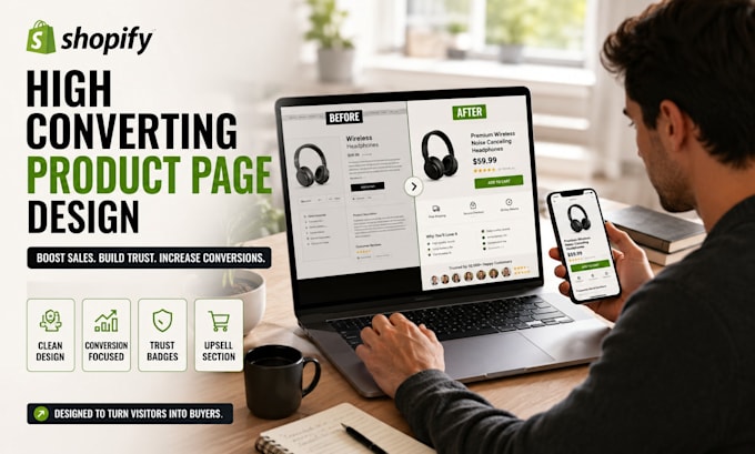 Design a high converting shopify product page that boosts sales by ...
