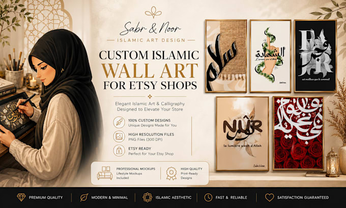 create unique islamic art posters for your etsy shop