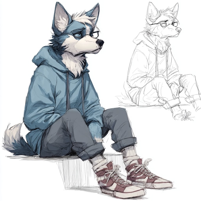 design unique furry oc illustrations in high quality