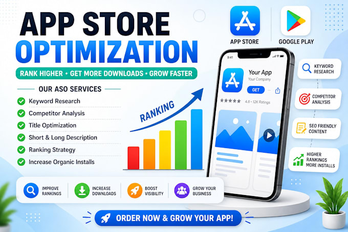 do google play,app store optimization aso services promotion and app screenshots