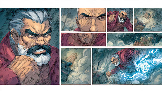 draw comic art for books, panels, and characters