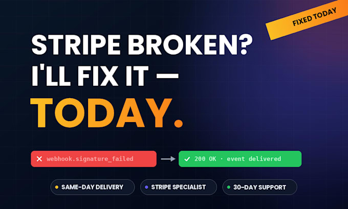 fix your broken stripe webhook, subscription or billing bug today