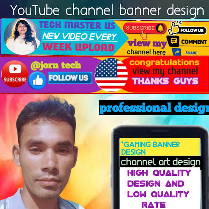 hd ultra quality youtube banner design