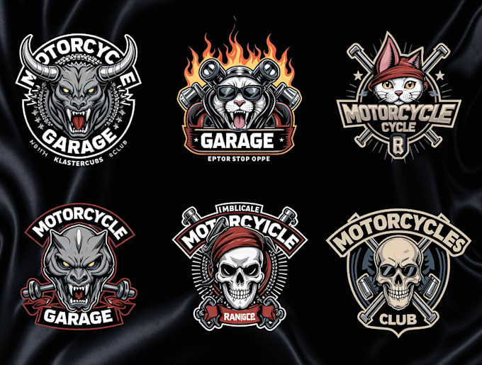 create motorcycle garage logo illustration design