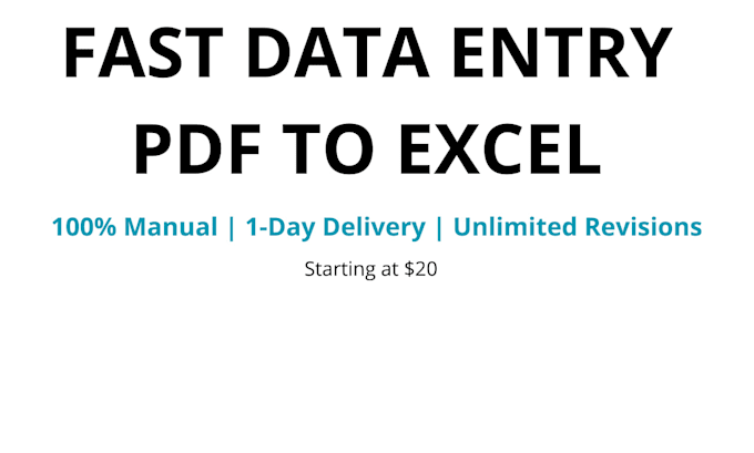 do fast and accurate excel word PDF data entry