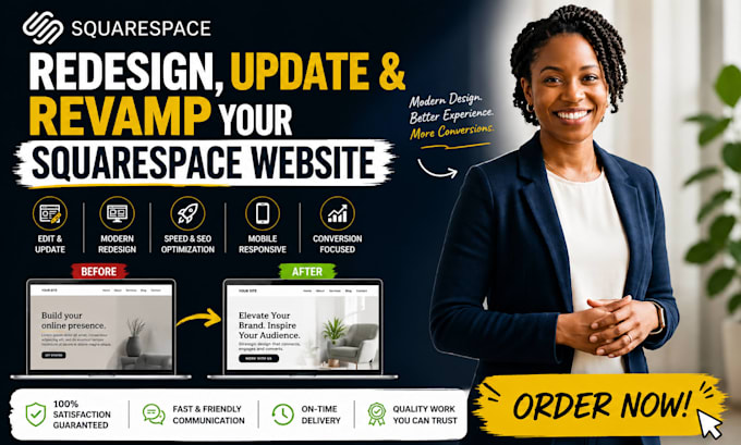 edit redesign update or revamp your squarespace website for better conversions
