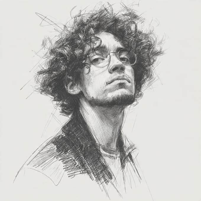 draw a custom digital charcoal pencil portrait