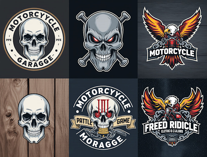 create motorcycle garage logo illustration design