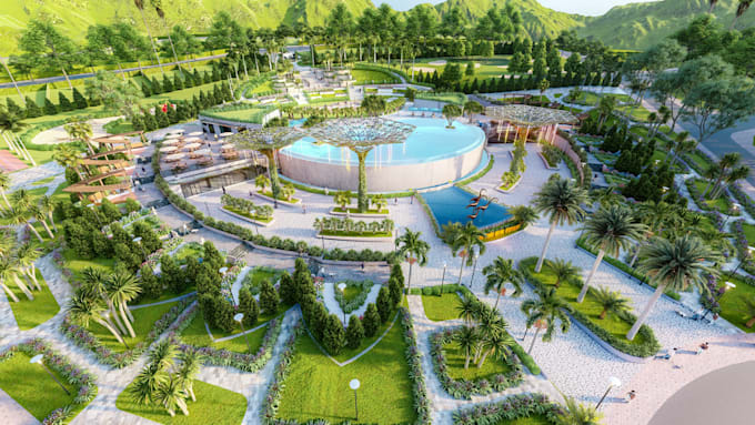 do render 3d image and animation for planning, garden landscape