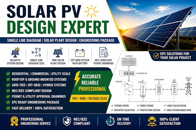 solar pv single line diagram solar plant design mw offgrid nec permit sld epc