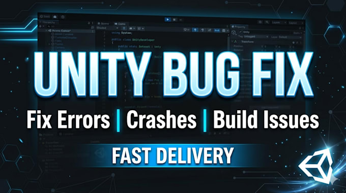 fix unity bugs, errors, or crashes in your game