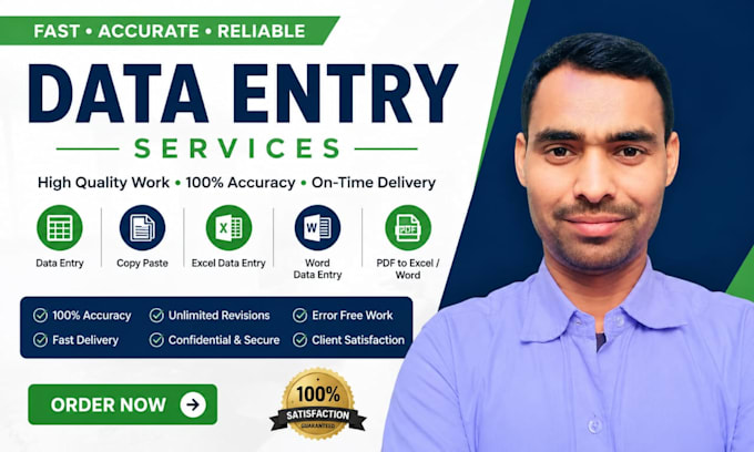 create excel sheet and data entry work