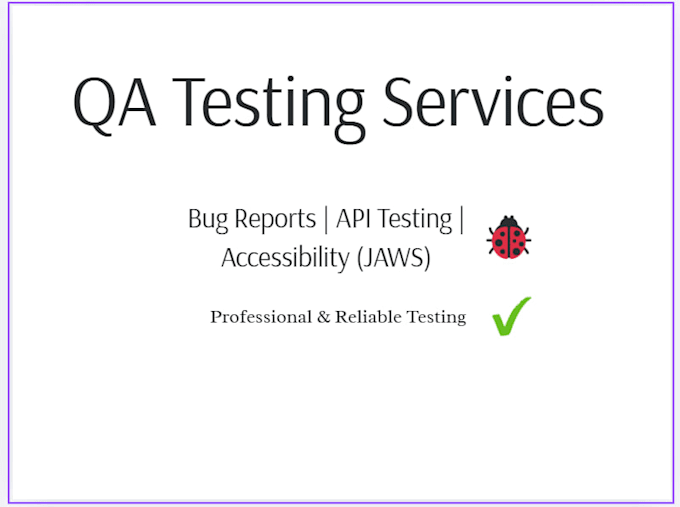 website and app testing with detailed bug report