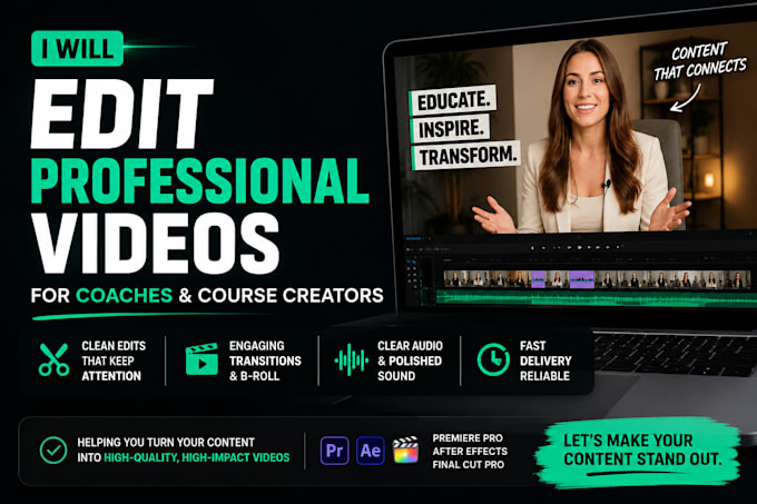 edit professional videos for coaches and course creators