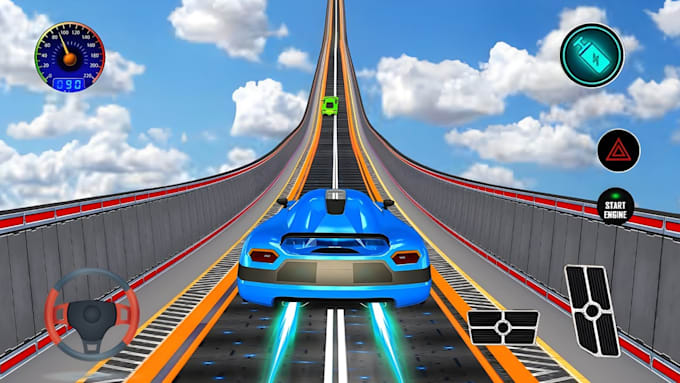 develop a 3d car racing game with realistic physics in unity