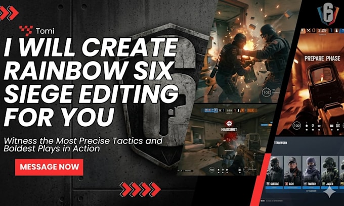 do rainbow six siege editing, r6 video editing, rainbow six montage, thumbnail