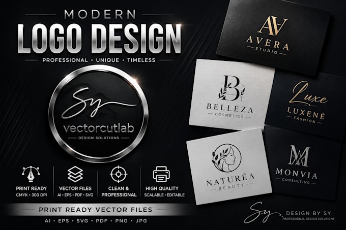 design a modern logo with print ready vector files