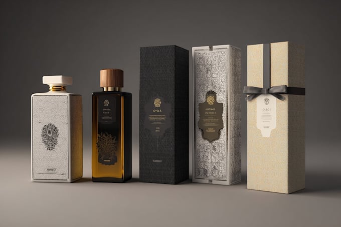 create modern product packaging design with dieline