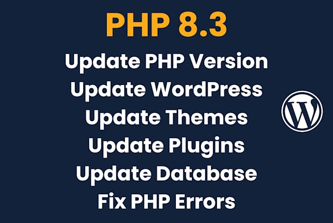update php version of wordpress website to php 8 and fix php errors and issues