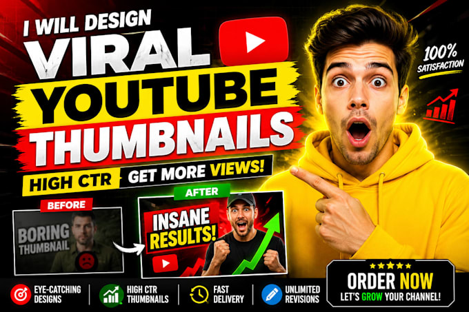 Design youtube thumbnails with any style you request by Stephendavi2 ...