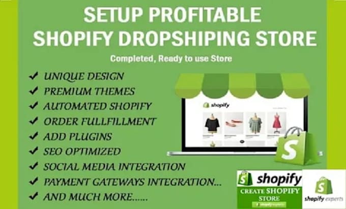 create, redesign a high converting shopify store or dropshipping website