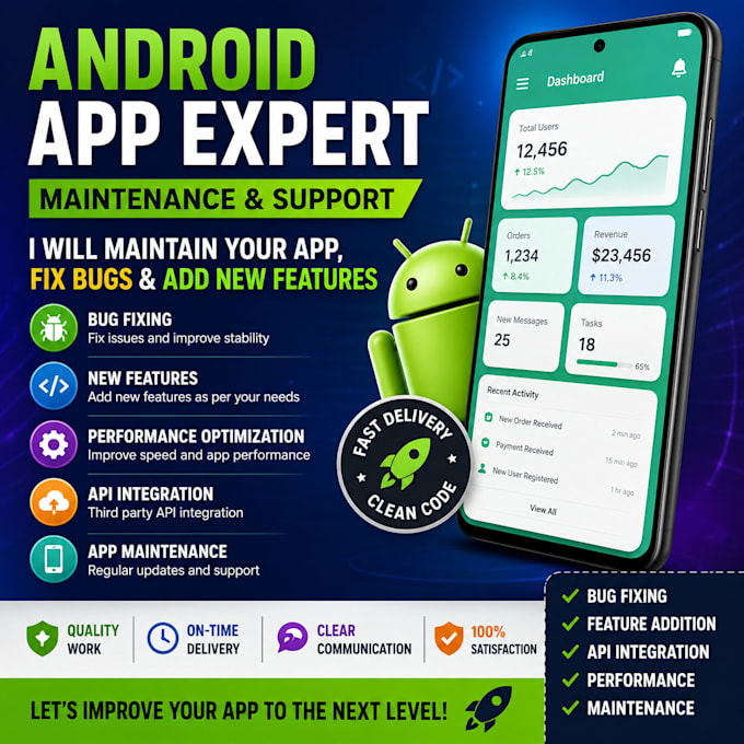 maintain your android app fix bugs and add new features