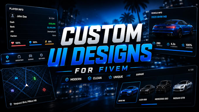 create premium custom fivem UI and nui designs